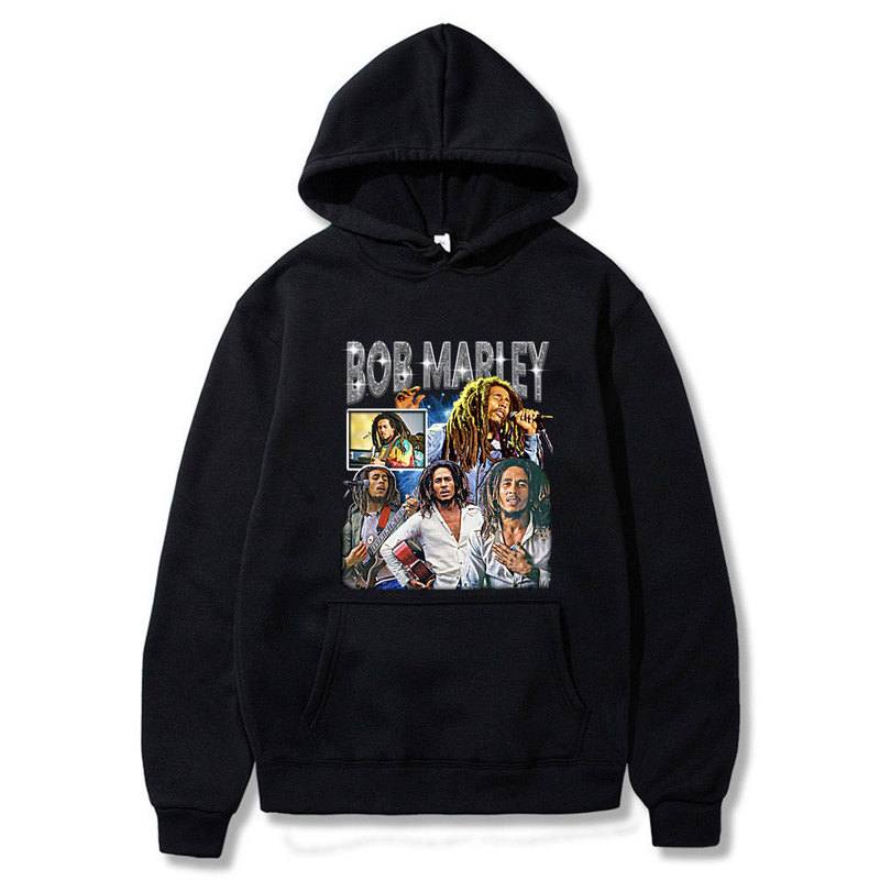Bob Marley Graphic Sweatshirt Reggae Music Men Women Classic Vintage Hip Hop Streetwear Clothing Male Fleece