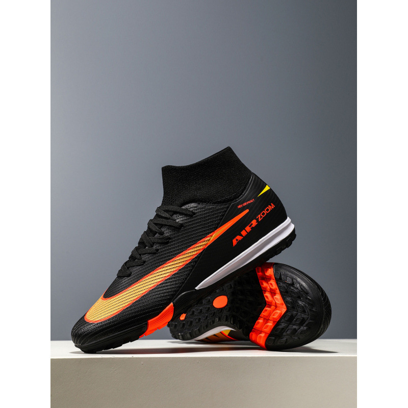 Zapatillas de Fútbol de Caña Alta Tacos Largos para Adultos y Jóvenes, Piel Sintética y TPR, Ligero