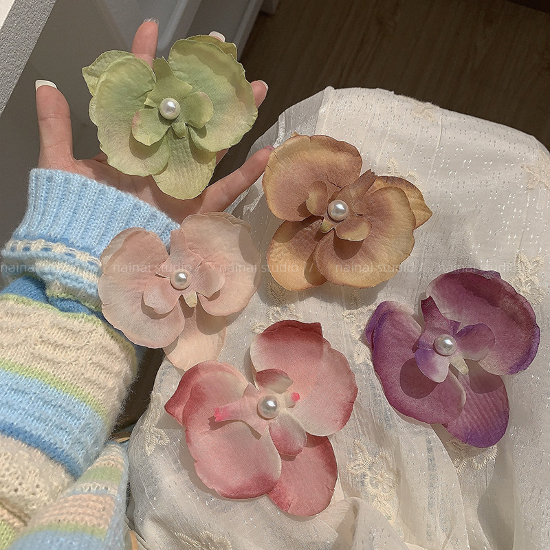 Holiday Occasion Pastoral Women's Flower Cloth Hair Clip