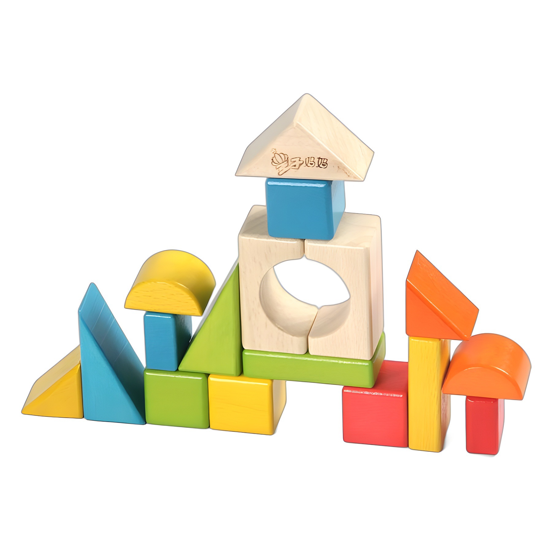 Gran partícula remolque bloque de construcción puzzle juguetes de madera sólida multifuncional juego de bloques de construcción regalos para niños jardín de infantes al por mayor