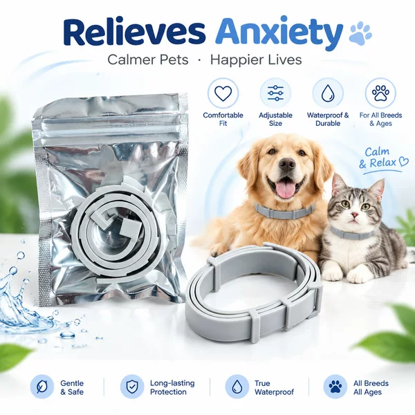 Pet flea collar: Lightweight and comfortable for daily wear, doesn't restrict movement, has a mild scent, and is easy to put on, effectively repelling fleas