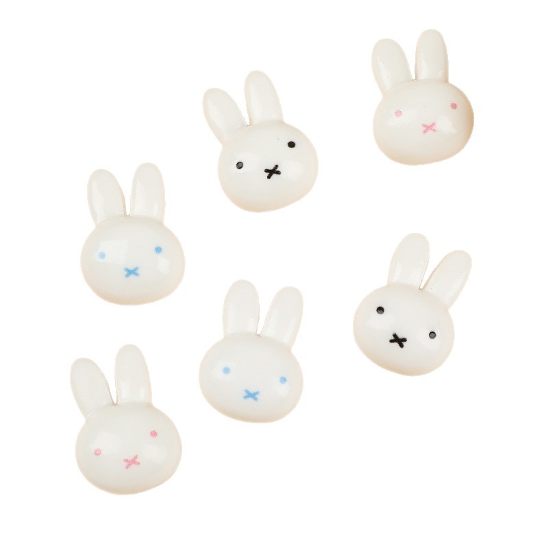 Cara brillante adorable Miffy conejo accesorios de resina crema pegamento DIY clip para el cabello accesorios para el cabello teléfono móvil agujero agujero zapatos llaveros lotes image 6