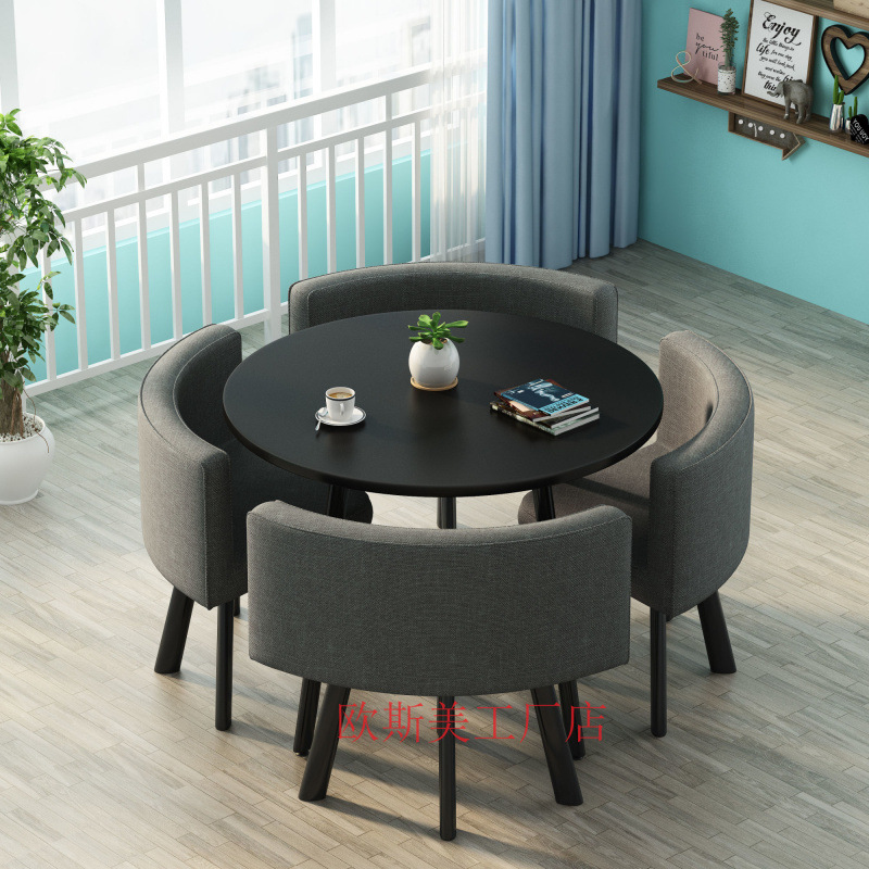 라운드 블랙 다크 그레이 천