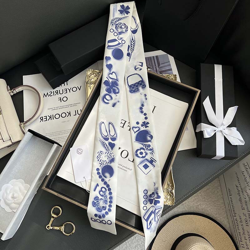 D versión alta 18 mm bufandas de seda cinta cinta delgada correa de pelo larga decoración pequeña bufandas animales de la selva H