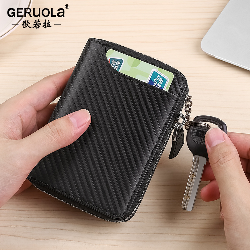 Monedero explosivo de comercio exterior, bolso pequeño de cuero, mini tarjetero de almacenamiento, billetera de monedas para hombre, bolso de identificación con cremallera, tarjetero