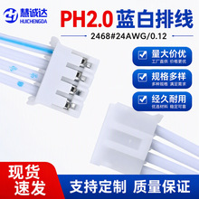 0.1 2PH2.0单双头同反向端子线24awg非标蓝白排线材加工连接线