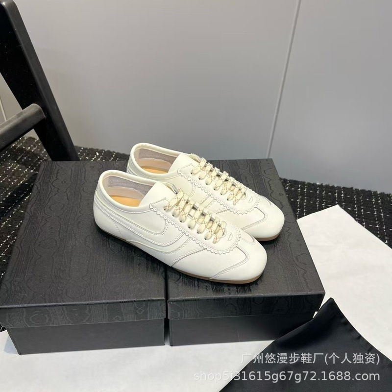 高版本DVN德训鞋女savi同款真皮复古圆头拼色情侣百搭运动休闲鞋|undefined