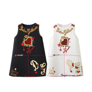 2022 new children's skirt girls love skirt European and American style dress sleeveless vest skirt foreign trade children's clothing