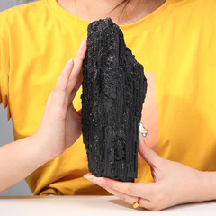 Natural black tourmaline large piece of raw ore ornaments crystal raw stone tourmaline raw ore teaching specimen bare stone wholesale