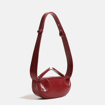 Original Red Vintage Dumpling Bag Mini Handbag Female Bride Wedding Niche Single Shoulder Crossbody Saddle Bag