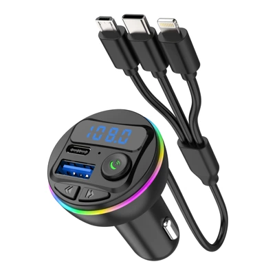 Car mp3 with One-To-Three Charging Cable