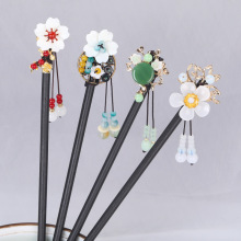 新中式盘发木簪流苏发簪古风簪子挽发木钗木质发钗汉服旗袍头饰女