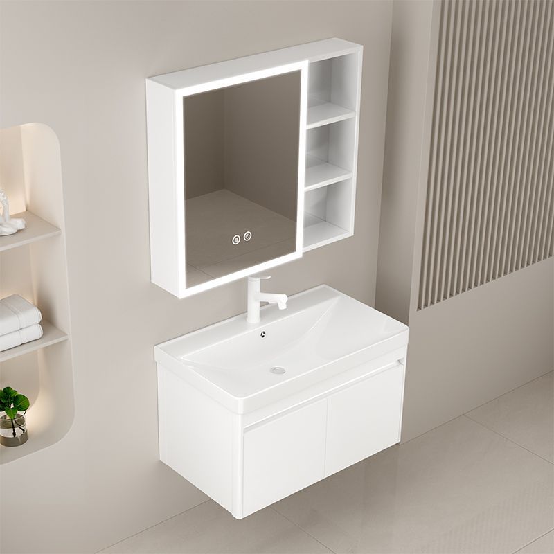Gabinete de baño lavabo combinación redondeada lavabo de baño lavabo integrado lavabo de cerámica pequeño apartamento super estrecho