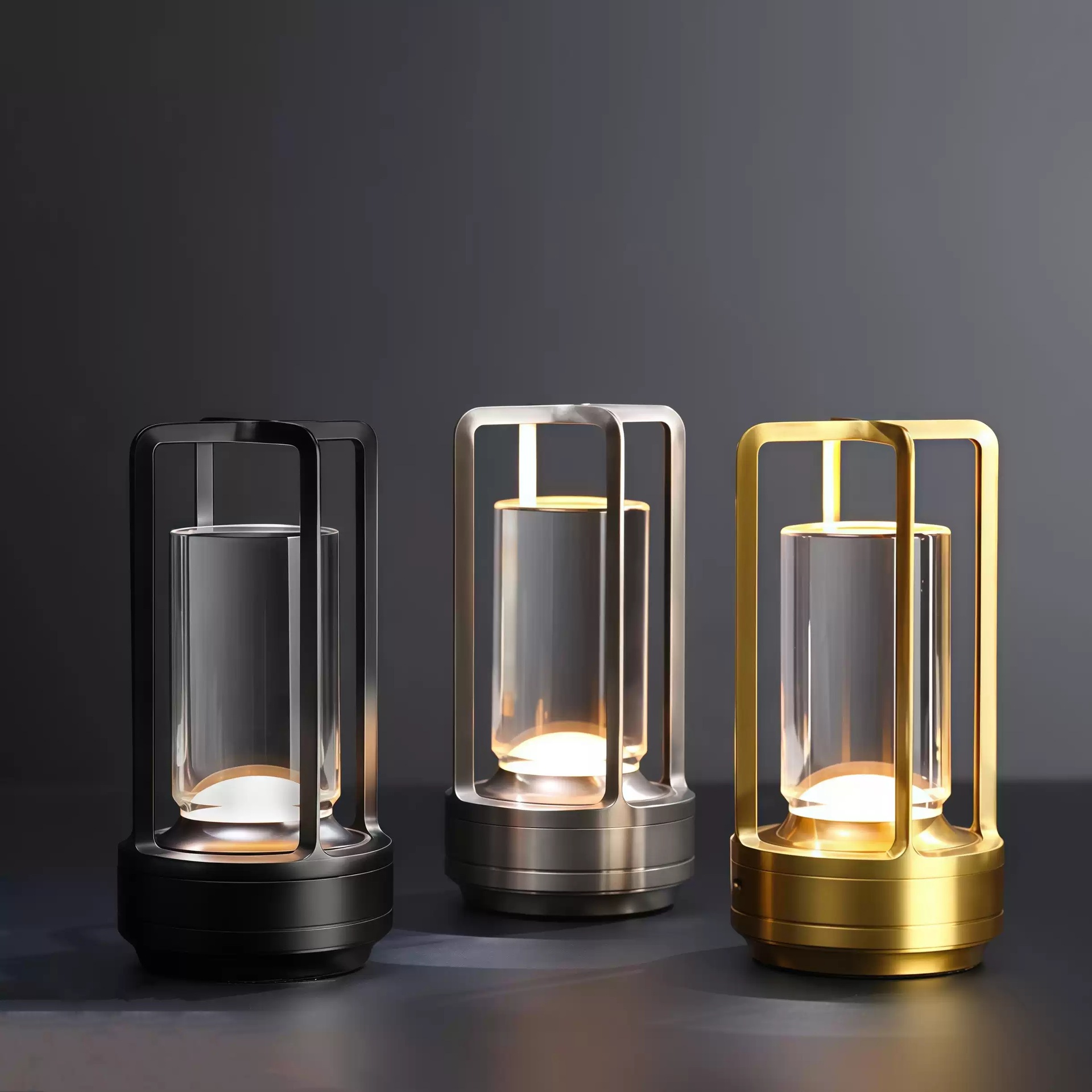 Cross-Border Retro All-Aluminum Cross Table Lamp Hotel B&B Portable Outdoor Camping Light Luxury Touch Wine Table Night Light