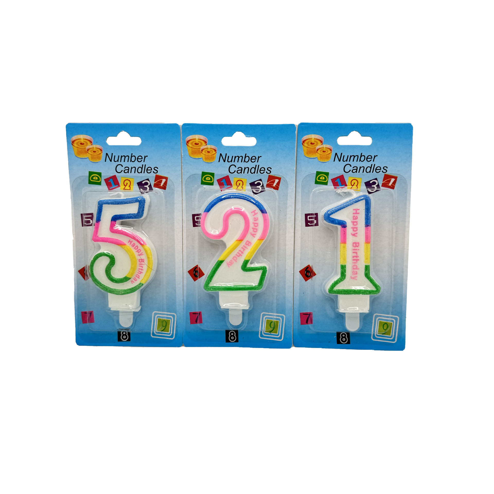 Comercio exterior transfronterizo exportación creativa de bordes de color vela digital feliz cumpleaños para niños horneado tarta digital decoración vela