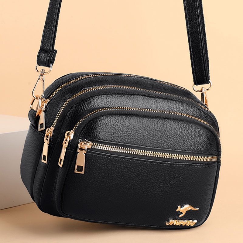 2026 New Women's Bags, Multi-Layered Versatile Soft Leather Shoulder Crossbody Bag, Mom Bag, Large Capacity, Cross-Border Wholesale