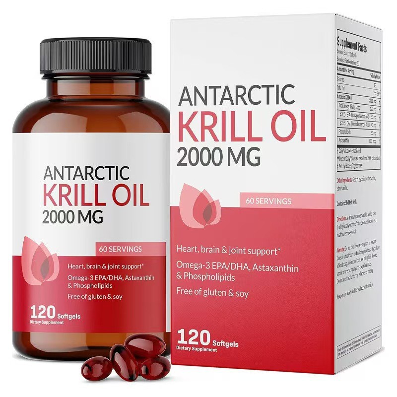 Amazon's Hot-Selling Tk Hot Antarctic Krill Oil Bottle 60 Capsules in Stock Wholesale