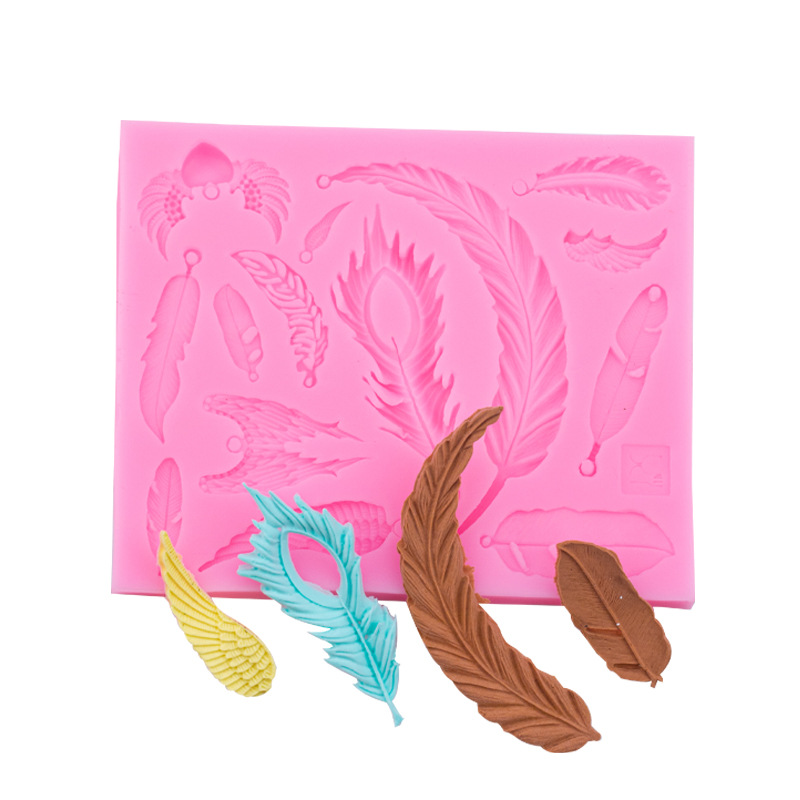 DIY新款羽毛天使翅膀全集合翻糖硅胶蛋糕装饰模具DIY烘焙工具