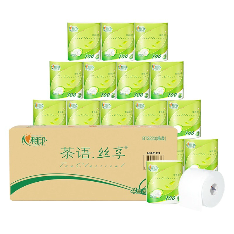 Xinxiangyin рулонная бумага гибкая ткань 4 слоя 100 г 20 рулонов туалетная бумага гигиеническая ткань сердце мягкая рулонная бумага доступная полная коробка