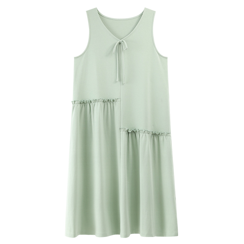 Camisón mujer verano algodón sin mangas 2025 nuevo estilo casual camisola chaleco sexy holgado más tamaño gordo mm pijama