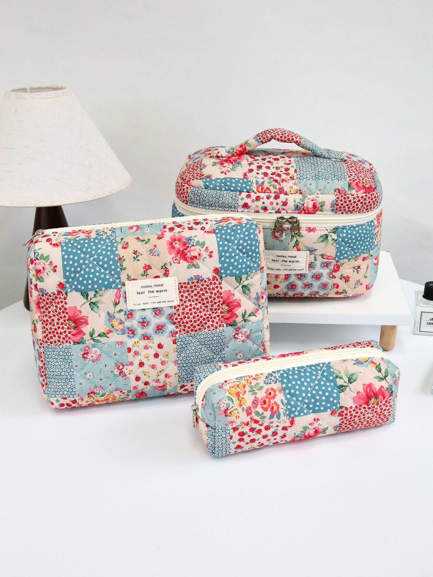 capacious handheld cosmetic bag