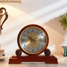 实木座钟客厅家用欧式整点报时钟桌面摆台式钟表中式复古高端台钟