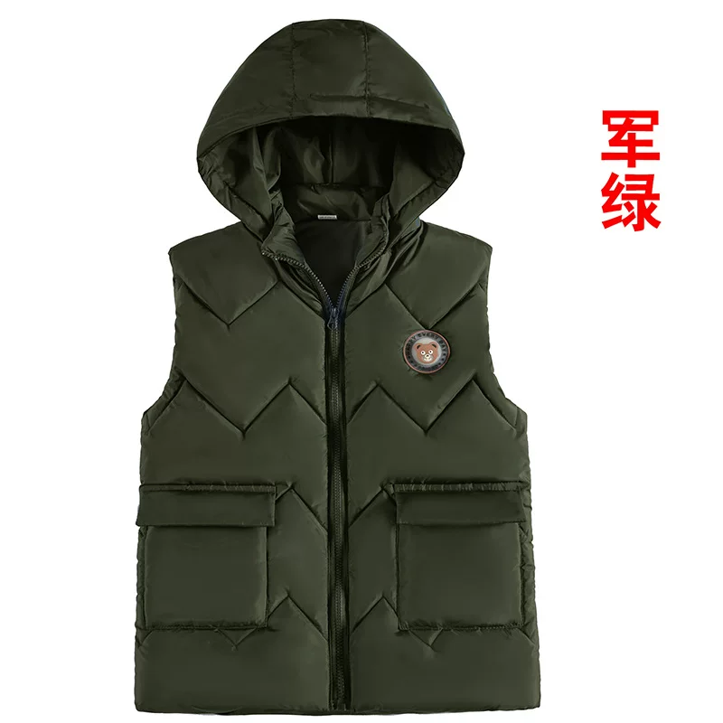 Vest for boys with down, children's tank top, hoody