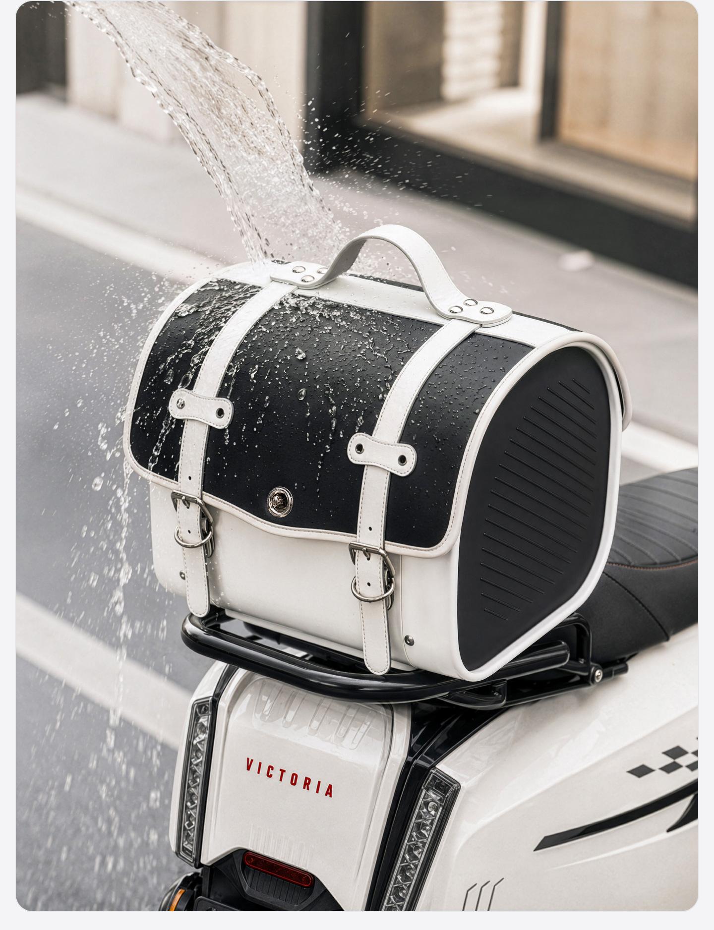 Motorcycle trunk, retro large-sized luggage suitable for Niu Nine electric scooter, universal tail bag