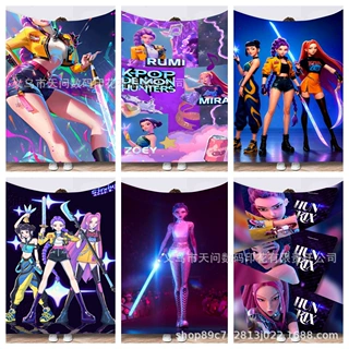 热款 jit 希音temu K-POP 猎魔女团系列法兰绒毛毯午休毯