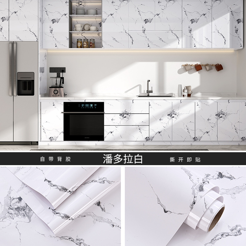 厨房台面贴纸防油污耐高温柜子桌子翻新贴纸防水防油自粘墙纸加厚|undefined