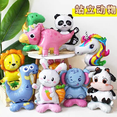 New Year God of Wealth Lucky Cat Cartoon Table Standing Aluminum Film Balloon Animal Base New Year's Day Shopping Mall Activities Children