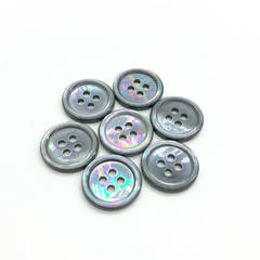 廠家直銷 黑蝶貝焗灰色高檔貝殼紐扣 襯衫針織衫開衫灰色鈕扣細邊