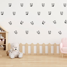亿尧跨境温馨卡通小熊猫墙贴 儿童房客厅背景墙遮丑装饰防水贴纸