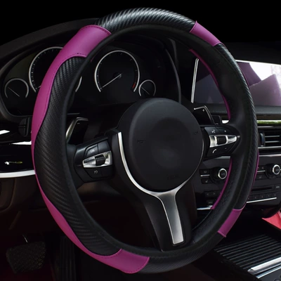 All Seasons, Elastic Inner Ring, Steering wheel cover - black-purple-805-36cm