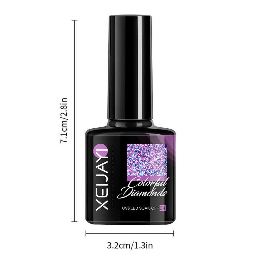 Gel UV con Brillo de Diamante Multicolor, Secado, Capa de sellado, Refuerzo para Salón de Uñas image 7