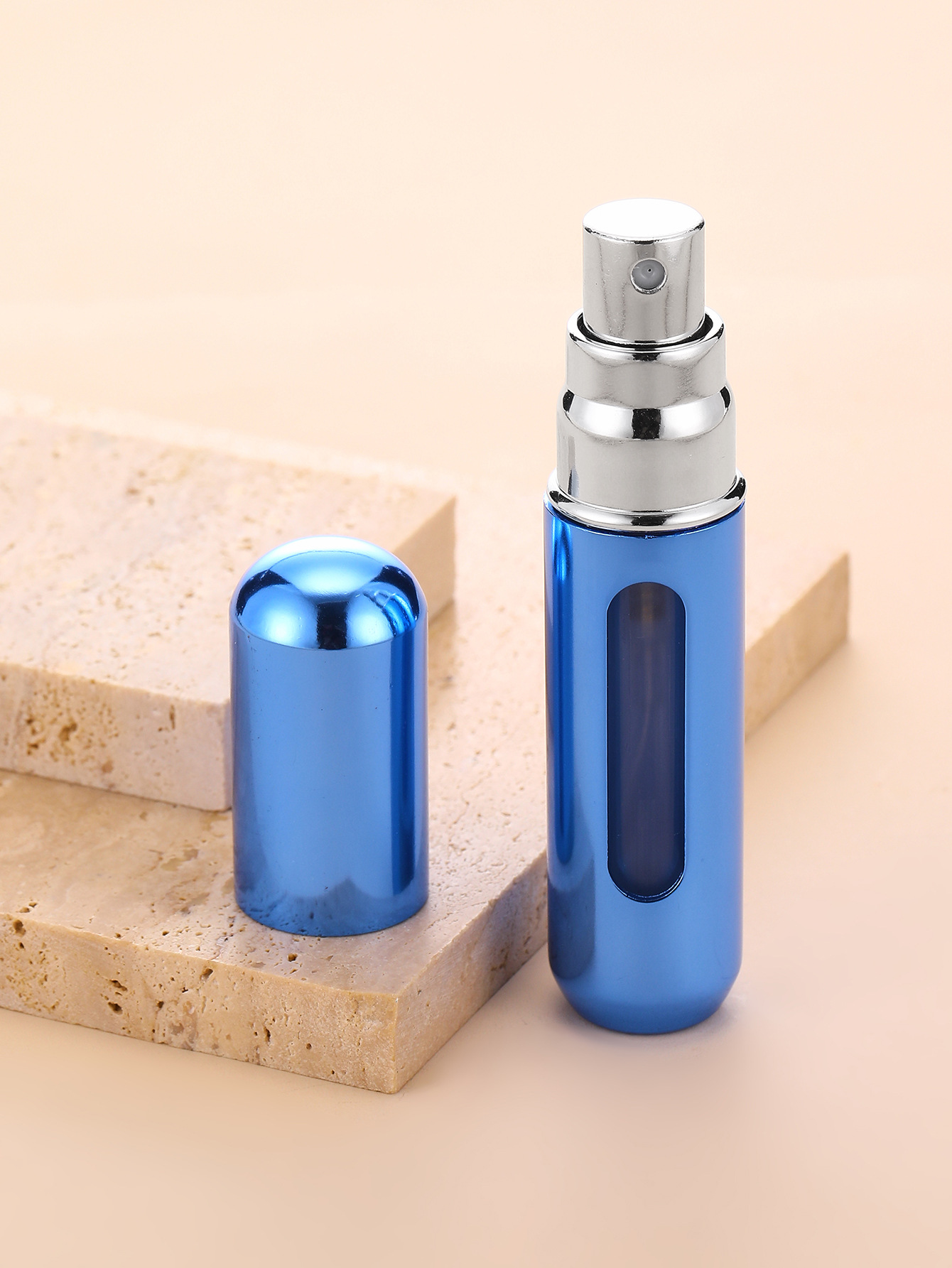 Botella de perfume recargable de 5 ml con base de color macarrón, botella de spray portátil de aluminio, botella reciclable para muestras líquidas image 16