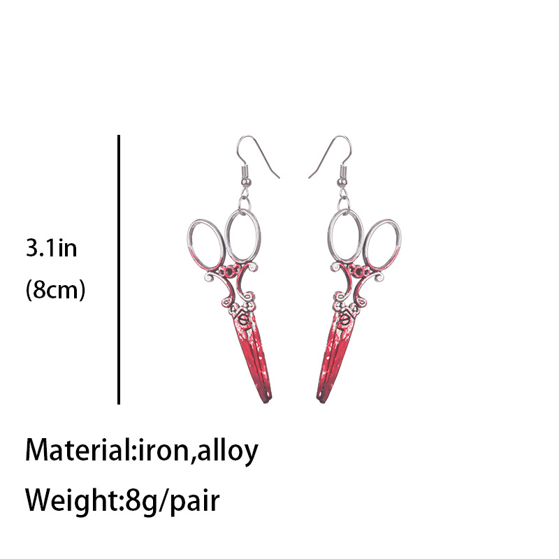 1 Pair Funny Blade Scissors Alloy Drop Earrings display picture 1