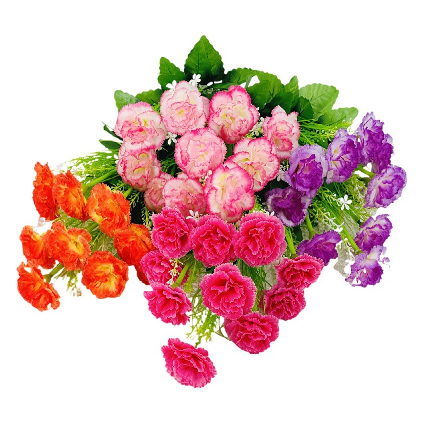 Flores artificiales al por mayor, 10 cabezas de clavel, flores de tela, tallo único, clavel pequeño, decoración interior y exterior, arreglo floral, flores secas