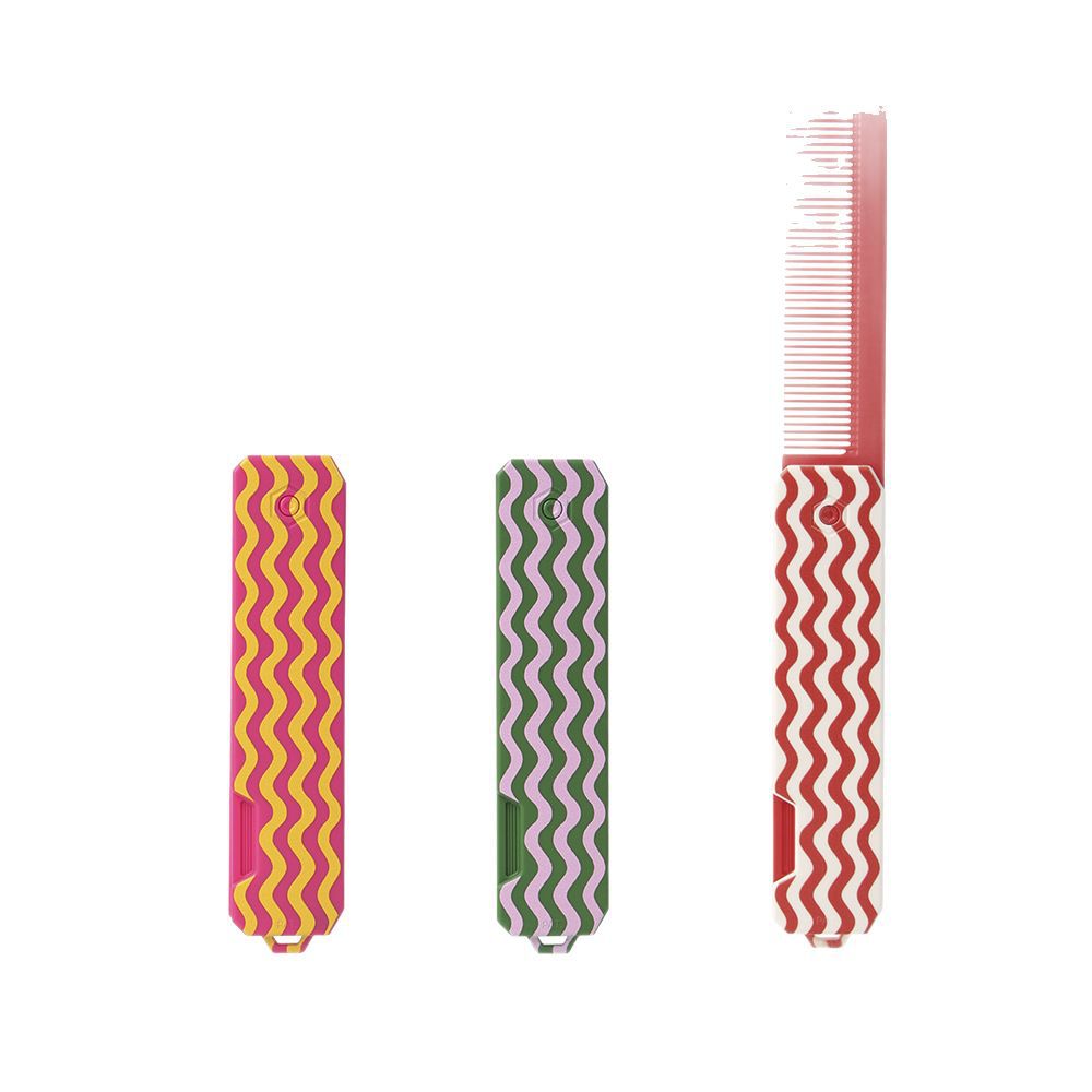 Amazon Color Peine plegable Peine de modelado Peine de deformación de múltiples dientes de plástico Peine de aceite Peine suave Peine de viaje portátil