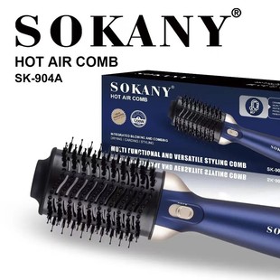 Export Sokany904A Hot Air Comb Curling Iron Negative Ion Oil Removal Quick-Drying Hair Comb Hot Air Comb