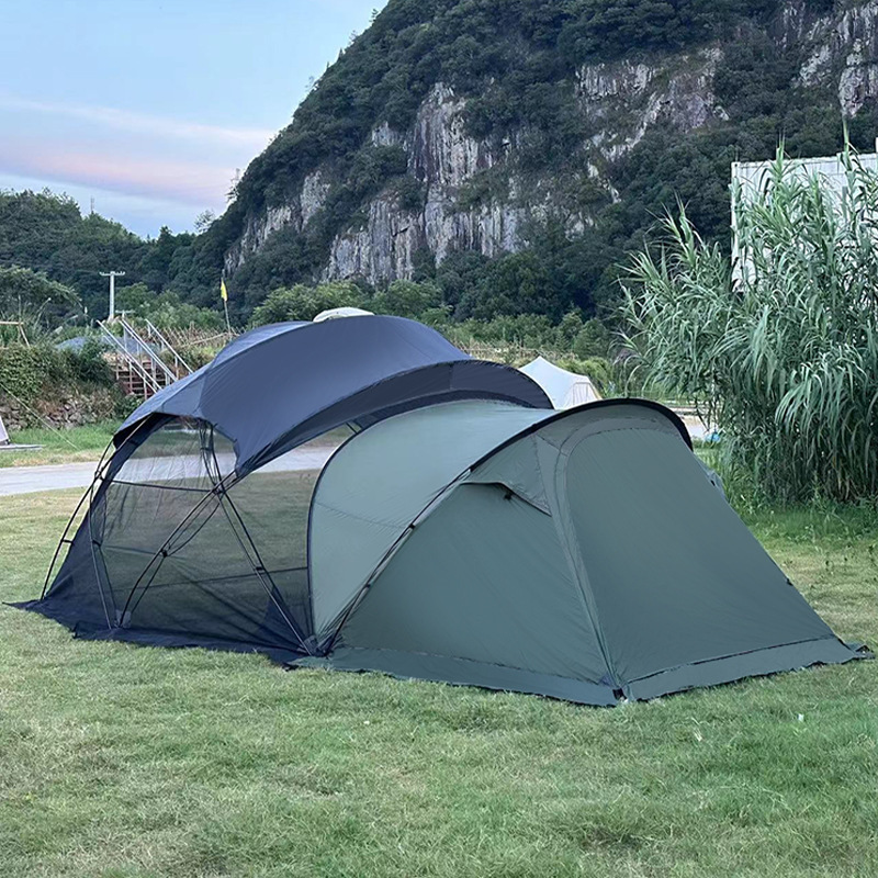 Expansión de tiendas de campaña al aire libre chunshan pequeña tienda de campaña G aumento de tiendas de campaña de lujo a prueba de lluvia tiendas de campaña esféricas ennegrecidas en el campo