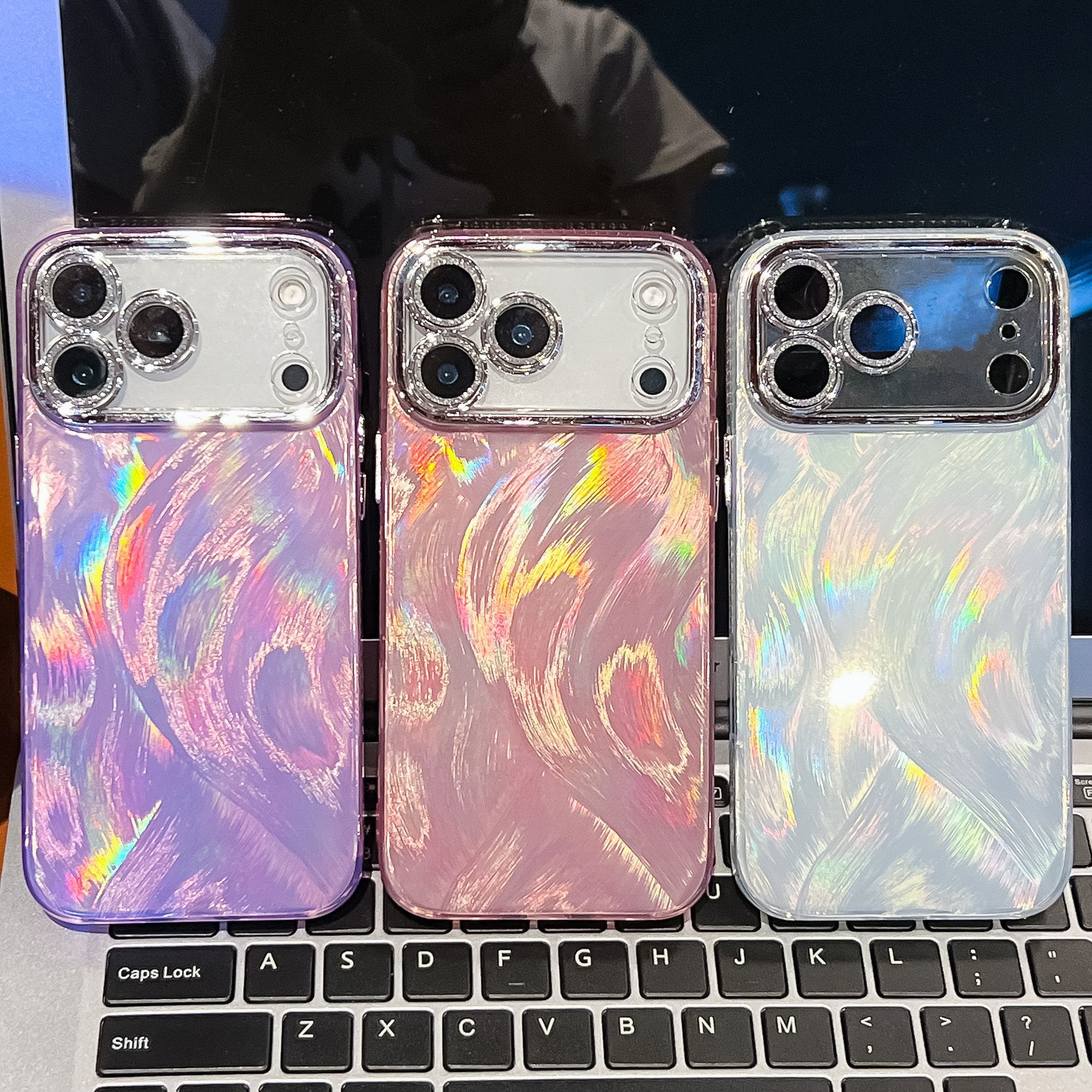 双面覆膜IMD适用iPhone17Air手机壳苹果16ProMax羽毛纹防摔保护套