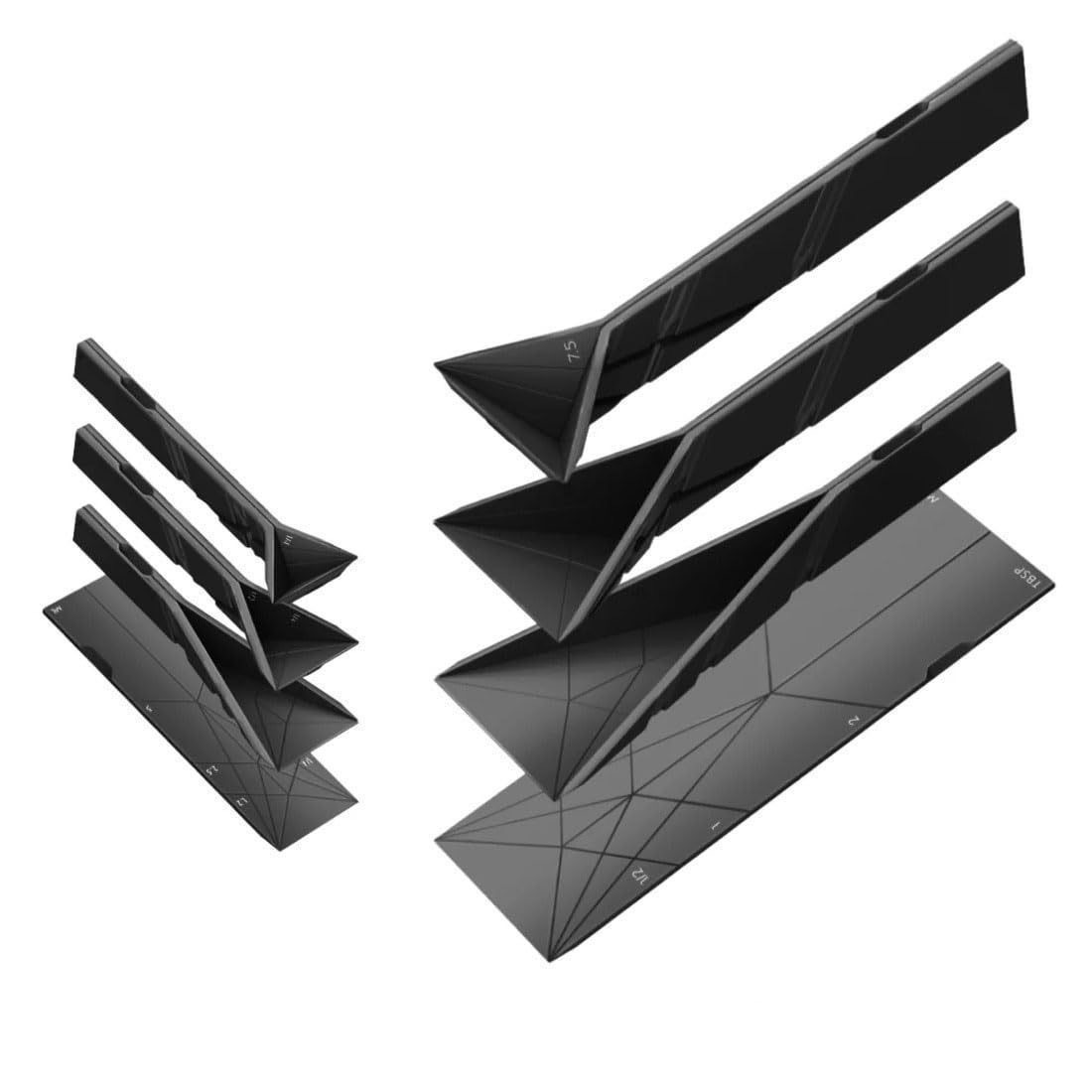 Nuevo transfronterizo plano 3 en 1 cucharas de medición cucharas de medición plegables planos 3 en 1 cucharas de medición