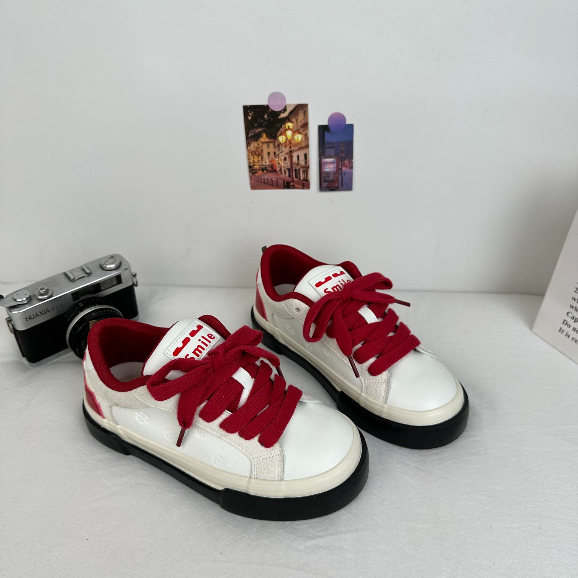 Yuanbo2025 primavera nuevos zapatos de lona de estudiantes mujeres versátiles nichos coreanos zapatos de cuero blanco zapatos image 5