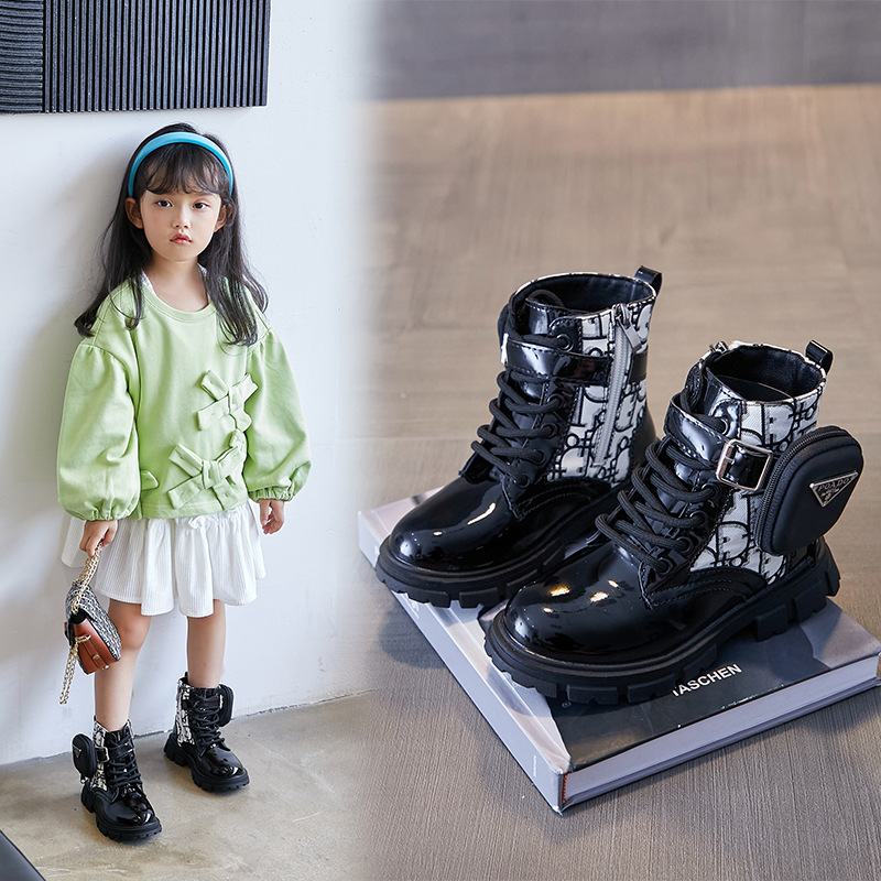 2021 new children's short boots girls Ma...
