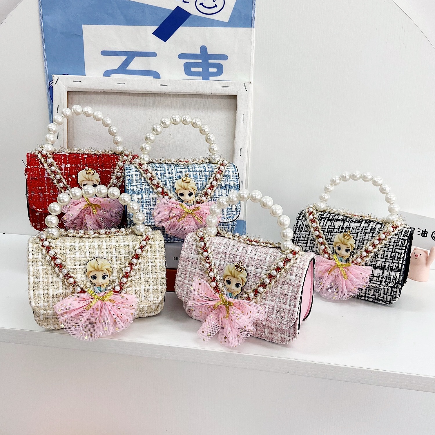 Bolso para niños 2021 nueva niña linda bolsa de mensajero moda princesa perla bolso cadena bolsa de hombro