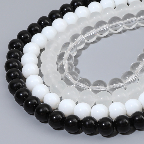 Imitation Jade Glass Crystal Bead Handmade Solid Color DIY Material Bracelet Transparent Jewelry Glaze Loose Beads Wholesale