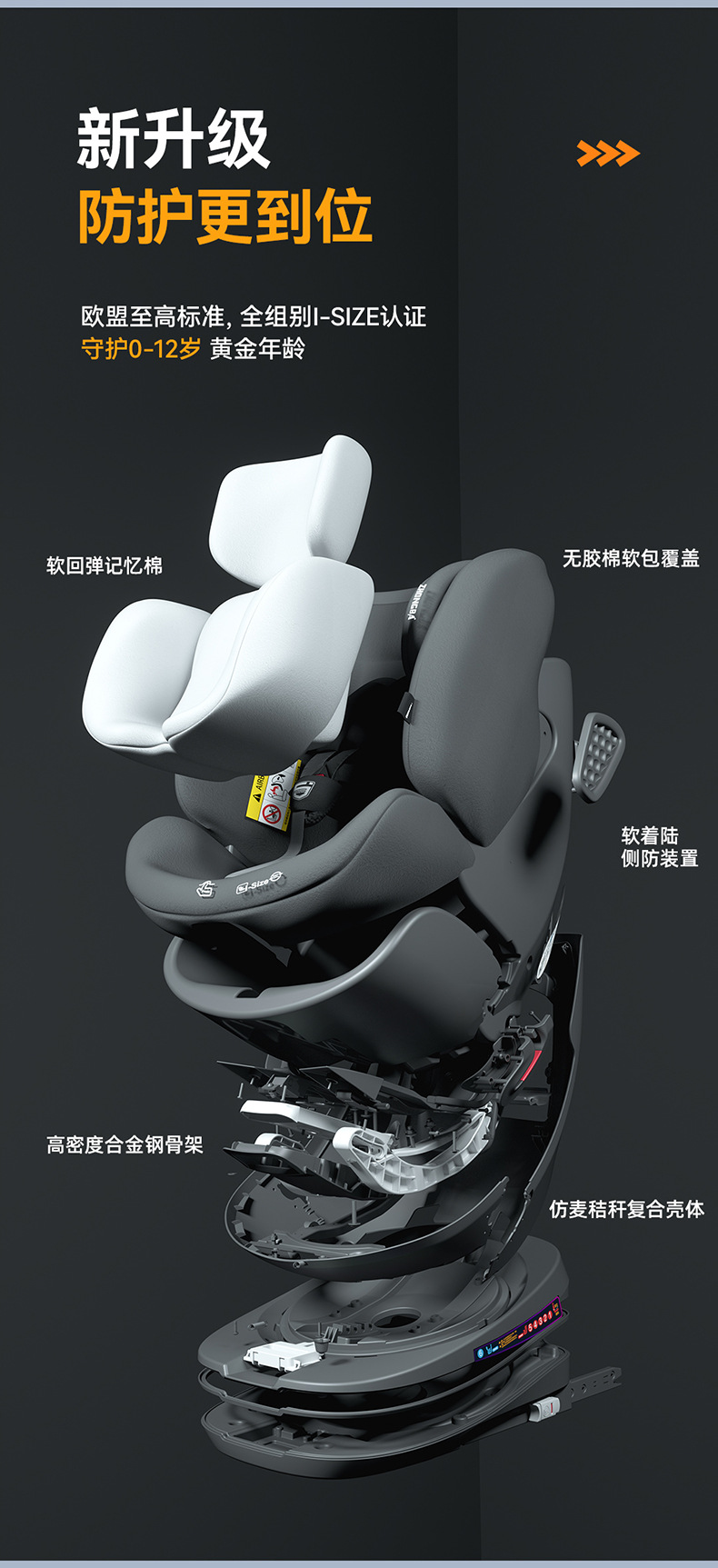Zhongba Technology Cabin Pro Kids Safety Seat Car Support Leg Baby Car 0-12 Years Old Portable Universal