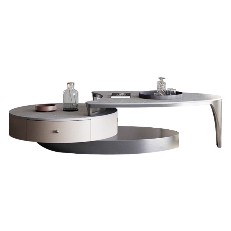 Luz de lujo Rock Placa de combinación de mesa de té moderno minimalista sala de estar diseñador de la casa de gama alta Mesa de té TV gabinete con cajón