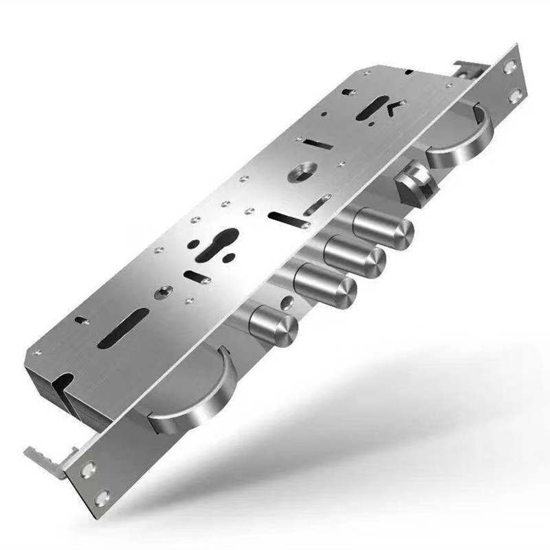 直销不锈钢霸王双钩锁体环形防盗门机械钩单活双活锁具锁芯指纹锁